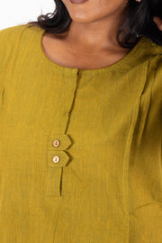 Green Handcrafted Stripes Kurtas 10074356