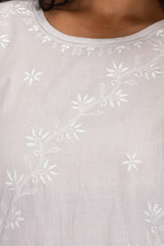 Grey Chikankari Embroidery Cotton Kurta 10074388