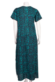 Green Batik Printed Cotton Nightwear 10076180