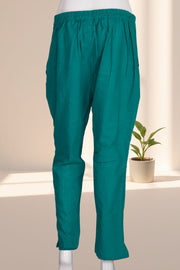 Blue Solid Style Slub Cotton Pant 10075938