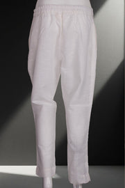 White Solid Style Cotton Pant 10062715 