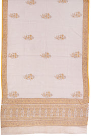 Yellow 3-Piece Mulmul Cotton Salwar Suit Material With Kota Dupatta