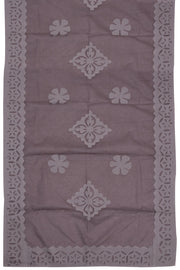 Grey Solid Style Cutwork Applique Embroidered Cotton 3 Piece Salwar Suit Material 10070147