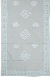 Pastel Blue Solid Style Cutwork Applique Embroidered Cotton 3 Piece Salwar Suit Material 10070148