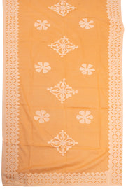 Orange Solid Style Cutwork Applique Embroidered Cotton 3 Piece Salwar Suit Material 10070158 - Avishya