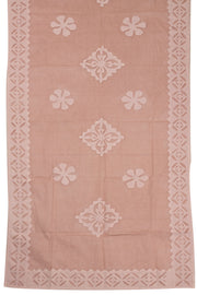 Sand Brown Solid Style Cutwork Applique Embroidered Cotton 3 Piece Salwar Suit Material