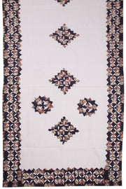 Black Ajrakh Printed Cutwork Applique Embroidered Cotton 3 Piece Salwar Suit Material