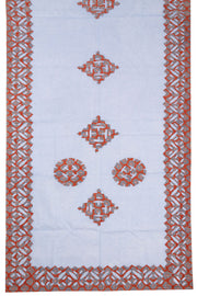 Red Ajrakh Printed Cutwork Applique Embroidered Cotton 3 Piece Salwar Suit Material