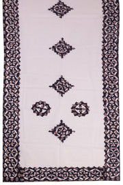 Navy Blue Ajrakh Printed Cutwork Applique Embroidered Cotton 3 Piece Salwar Suit Material 10070179