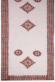 Tangerine Orange Barmer Applique Embroidered Cotton 3 Piece Salwar Suit Material 10070180