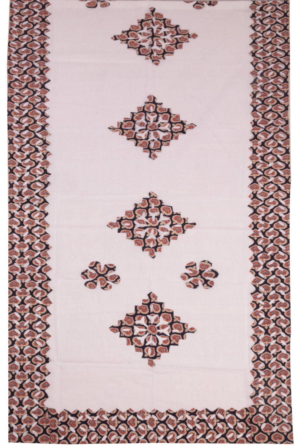 Black Barmer Applique Embroidered Cotton 3 Piece Salwar Suit Material 10070184