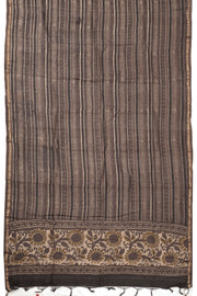 Brown Handblock Printed 3-Piece Salwar Suit Material 10072924