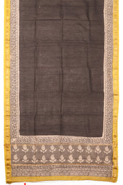 Grey Bagru Print 3-Piece Salwar Suit Material 10072925