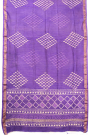 Violet Handblock Printed 3-Piece Salwar Suit Material 10072933