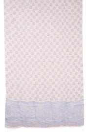 Blue Handblock Printed Cotton with Chiffon Dupatta 3-Piece Salwar Suit Material 10072970