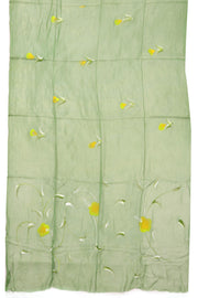 Green Hand Painted Cotton 3 Piece Salwar Suit Material 10072975