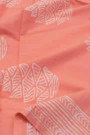 Peach Hand Block Printed Pure Cotton Salwar Suit Material 10072979