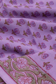 Lavender Hand Block Printed Pure Cotton Salwar Suit Material 10072980