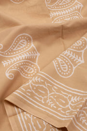Brown Hand Block Printed Pure Cotton Salwar Suit Material 10072982