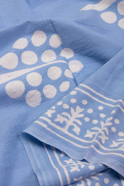 Blue Hand Block Printed Pure Cotton Salwar Suit Material 10072986