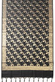 Black Banarasi Silk 3 Piece Salwar Suit Material 10073033