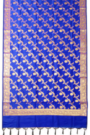 Blue Banarasi Silk 3 Piece Salwar Suit Material 10073036