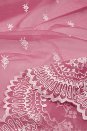 Mauve Scallop Embroidered Organza Salwar Suit Material 10073046