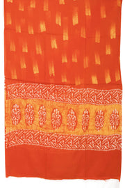 Orange Batik Printed 3-Piece Salwar Suit Material 10076006