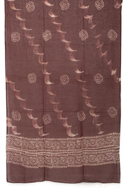 Brown Batik Printed 3-Piece Salwar Suit Material 10076005