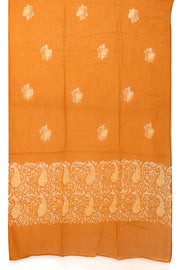 Yellow Batik Printed 3-Piece Salwar Suit Material 10076004