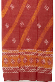 Red Batik Printed 3-Piece Salwar Suit Material 10076001