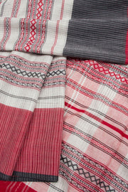 White Handloom Dhaniakhali Cotton Saree 10062574