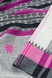 Grey Handloom Dhaniakhali Cotton Saree 10062583
