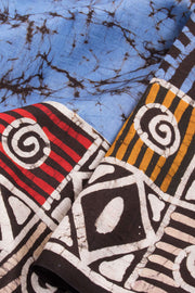 Blue Batik Tussar Silk Saree