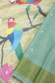 Sage Green Handloom Paithani Cotton Saree 10062506