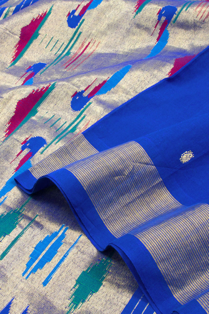 Ink Blue  Handloom Paithani Cotton Saree 10062507