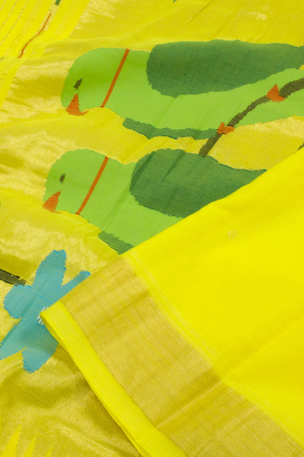 Yellow Handwoven Hastakala Paithani Cotton Saree 10062509