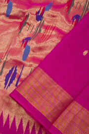 Raspberry Pink Handloom Paithani Cotton Saree 10062510