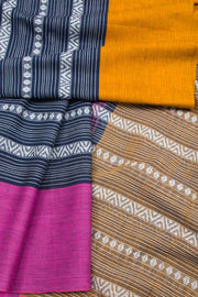 Navy Blue Handloom Dhaniakhali Cotton Saree 10062570