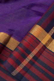 Russian Violet Negamam Cotton Saree with Aari Embroidered Blouse 10064123