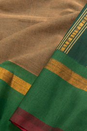 Brown Handloom Narayanpet Cotton Saree Without Blouse 10064377 - Avishya