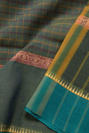 Hunter Green Handloom Narayanpet Cotton Saree Without Blouse - Avishya