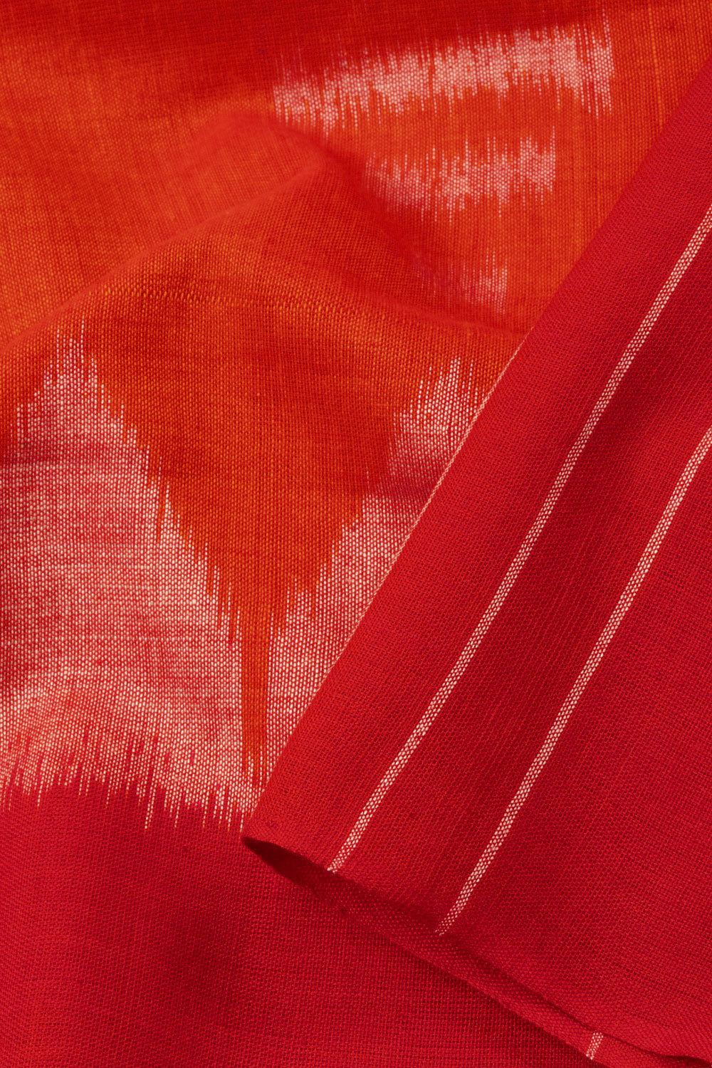 Orange Handloom Odisha Maniabandha Ikat Cotton Saree 10064804