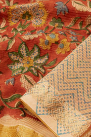 Orange Anokhi Hand Block Printed Saree - Avishya