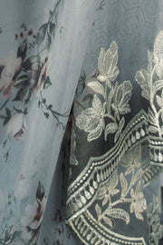 Grey Embroidered Organza Saree - Avishya