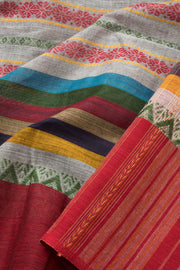 Grey Handloom Dhaniakhali Cotton Saree - Avishya