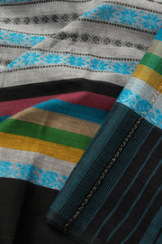 Blue Handloom Dhaniakhali Cotton Saree - Avishya