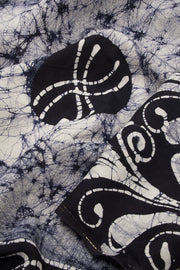 Off White Batik Printed  Muslin Silk Saree - Avishya