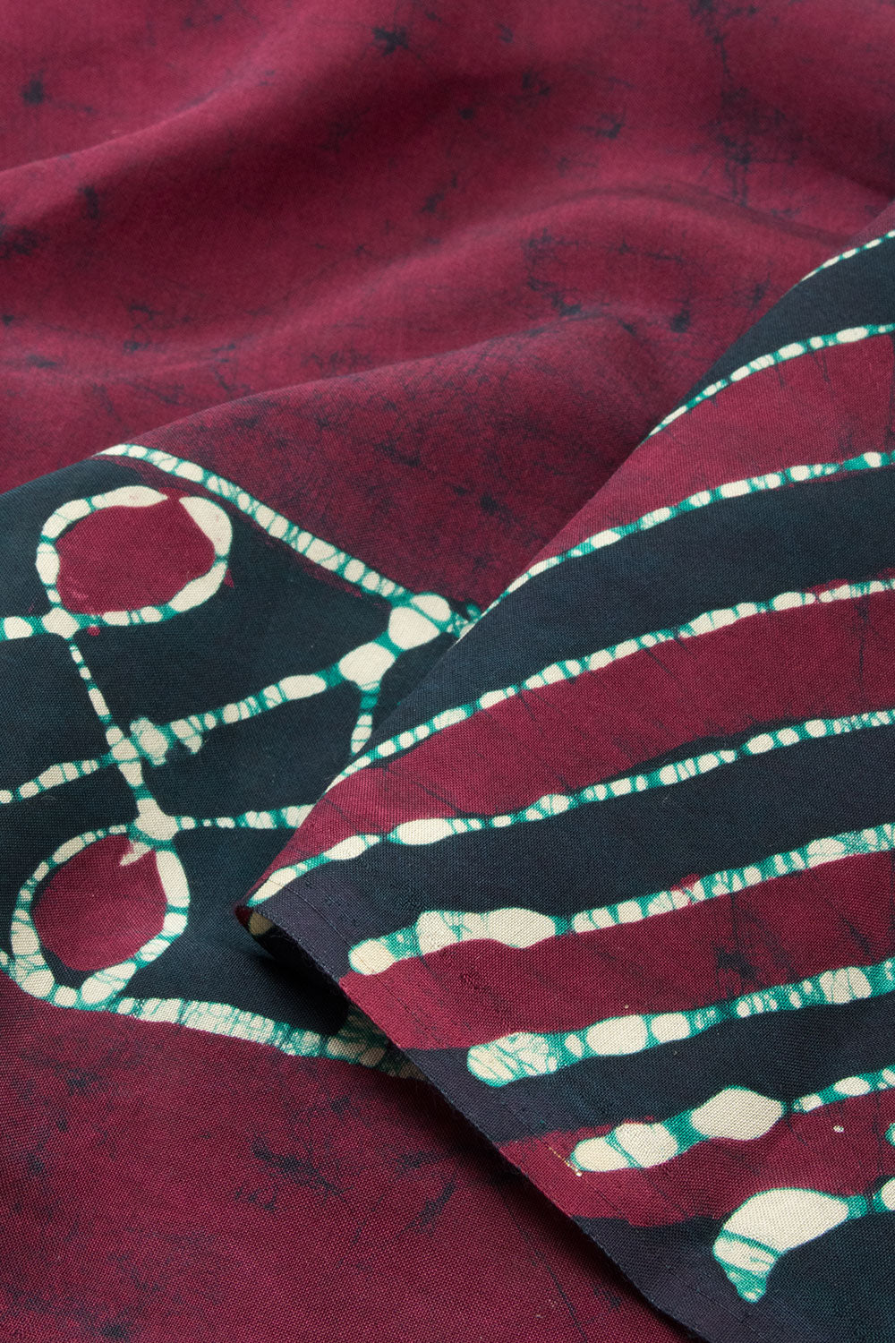Berry Magenta Batik Printed Muslin Silk saree - Avishya