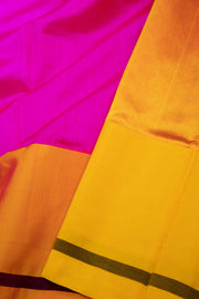 Pink Handwoven Chanderi Silk Saree With Mashru Silk Border 10075506